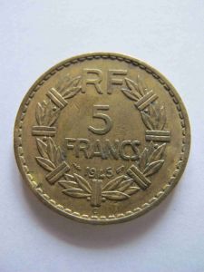 Франция 5 франков 1945 С