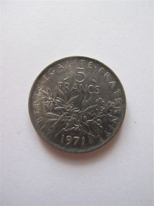 Монета Франция 5 франков 1971