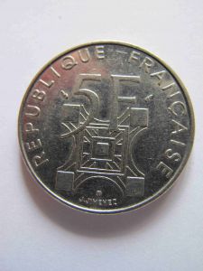 Франция 5 франков 1989