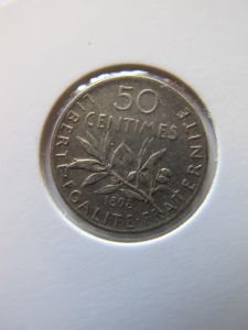 Франция 50 сантимов 1898 Серебро
