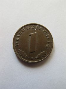 Германия 1 рейхспфенниг 1937 D