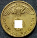 Монета Германия 10 рейхспфеннигов 1937 A