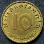 Монета Германия 10 рейхспфеннигов 1938 A