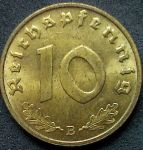 Монета Германия 10 рейхспфеннигов 1938 B