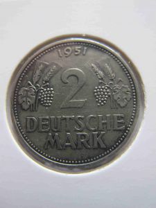 Германия 2 марки 1951 D