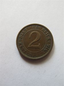 Германия 2 рентенпфеннига 1924 A