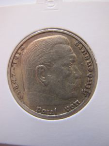 Германия 5 рейхсмарок 1938 A