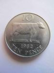 Монета Гернси 10 пенсов 1982