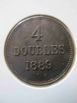Монета Гернси 4 дубля 1889