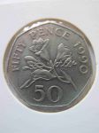 Монета Гернси 50 пенсов 1990