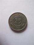 Монета Гайана 25 центов 1988