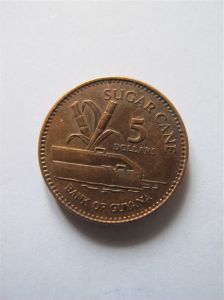 Гайана 5 долларов 2005