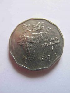 Индия 2 рупии 1997 T