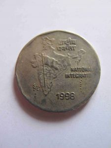 Индия 2 рупии 1998 C