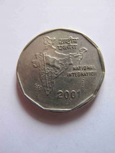 Индия 2 рупии 2001 B