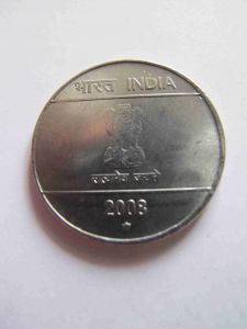 Индия 2 рупии 2008 H
