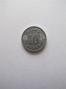 Монета Исландия 10 эйре 1973