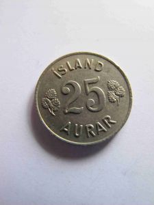 Монета Исландия 25 эйре 1967