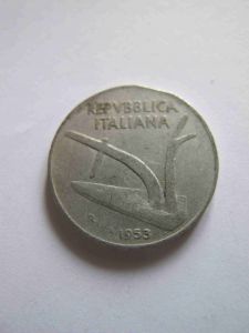 Италия 10 лир 1953