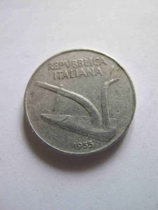 Италия 10 лир 1955
