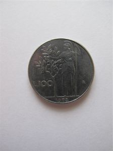 Монета Италия 100 лир 1978