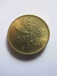 Монета Италия 20 лир 1992