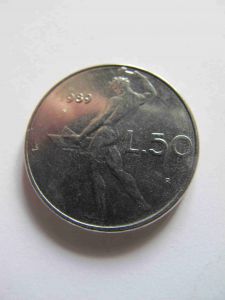 Италия 50 лир 1989
