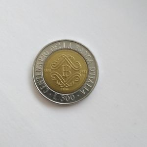Италия 500 лир 1993 банк Италии