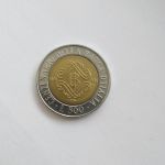 Монета Италия 500 лир 1993 банк Италии