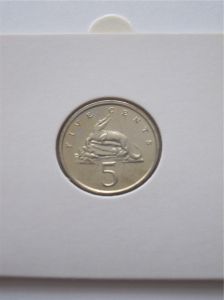 Ямайка 5 центов 1986 UNC