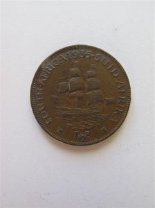 Монета Южная Африка  1/2 пенни 1935