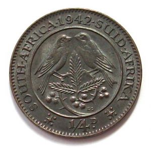 Монета Южная Африка 1 фартинг 1942