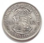 Монета Южная Африка 2 1/2 шиллинга 1942 серебро
