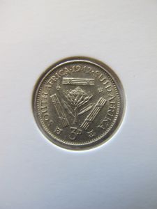 Южная Африка 3 пенса 1942 серебро