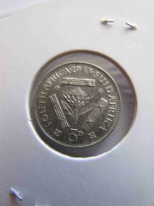 Южная Африка 3 пенса 1943 серебро