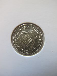 Южная Африка 3 пенса 1959 серебро