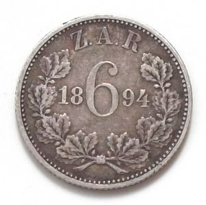 Трансвааль 6 пенсов 1894 Серебро