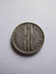 Южная Родезия 3 пенса 1936 серебро