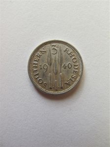 Южная Родезия 3 пенса 1940 серебро
