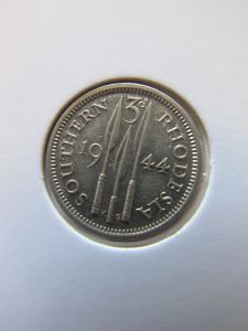 Южная Родезия 3 пенса 1944 серебро