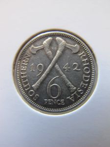 Южная Родезия 6 пенсов 1942