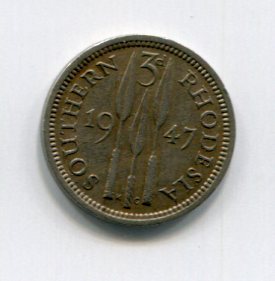 Южная Родезия 3 пенса 1947