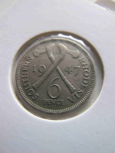 Южная Родезия 6 пенсов 1947