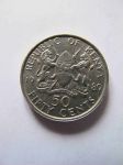 Монета Кения  50 центов 1989