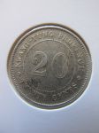 Монета Китай Кванг-Тунг  20 центов 1912-1924 серебро
