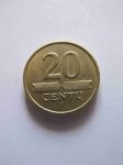 Монета Литва 20 центов 2007