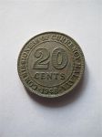 Монета Малайя 20 центов 1948