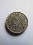 Монета Малайя и Британское Борнео 5 центов 1957 KN