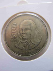Мексика 1000 песо 1990