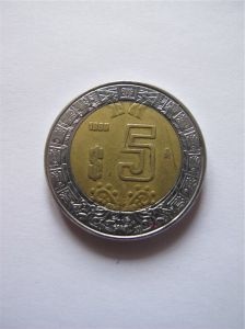 Мексика 5 песо 1998